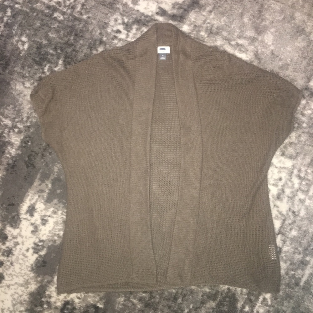 Olive green short sleeve cardigan